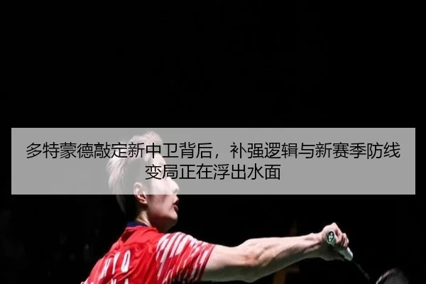 多特蒙德敲定新中卫背后，补强逻辑与新赛季防线变局正在浮出水面